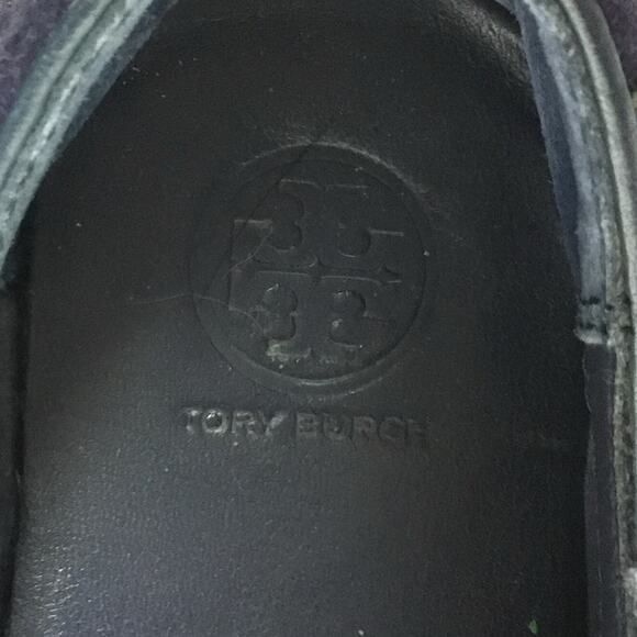 Tory Burch RUDI Stardust Ombre Slip On Sneaker Navy Blue Olive Green Wool Felt 7 - Picture 7 of 11